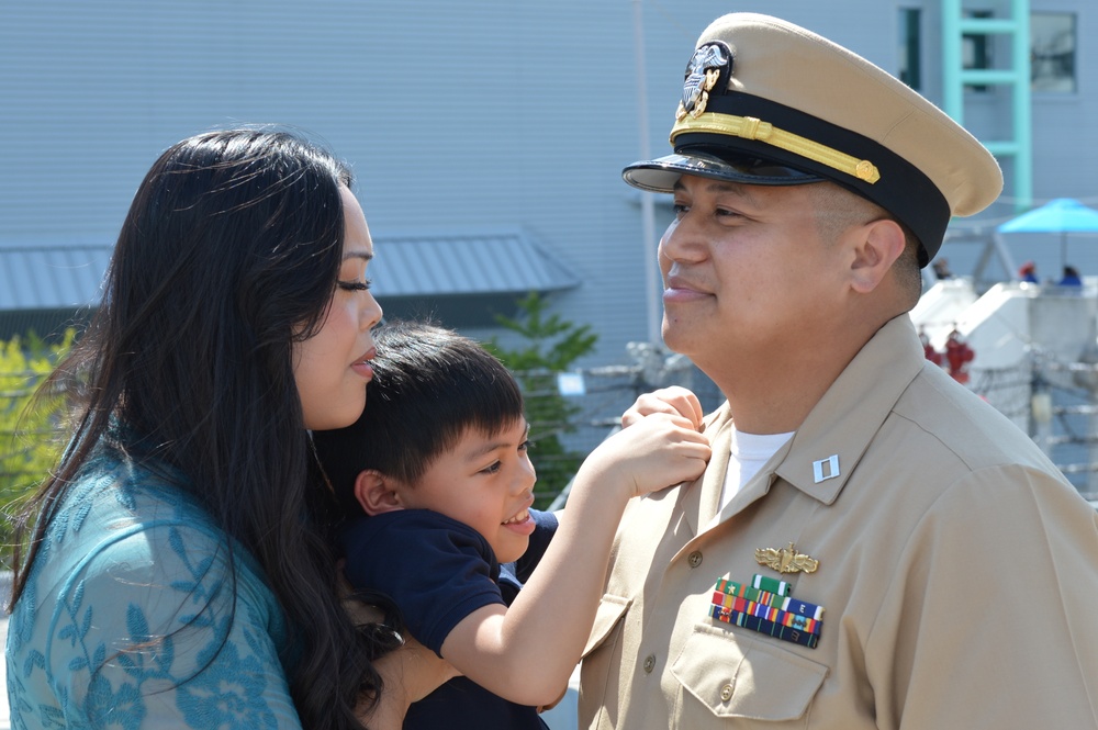 Promotion ceremony aboard the Battleship Wisconsin