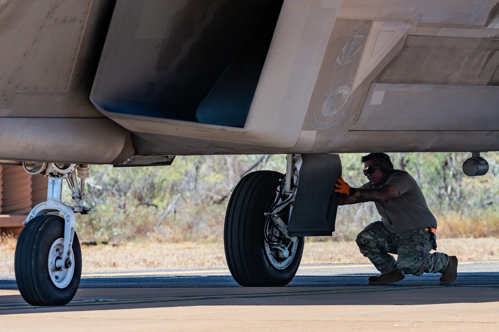 U.S. Air Force F-22 Raptors operate in Australia