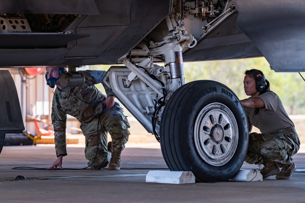 U.S. Air Force F-22 Raptors operate in Australia