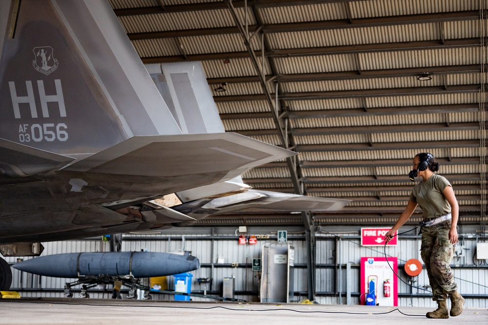 U.S. Air Force F-22 Raptors operate in Australia