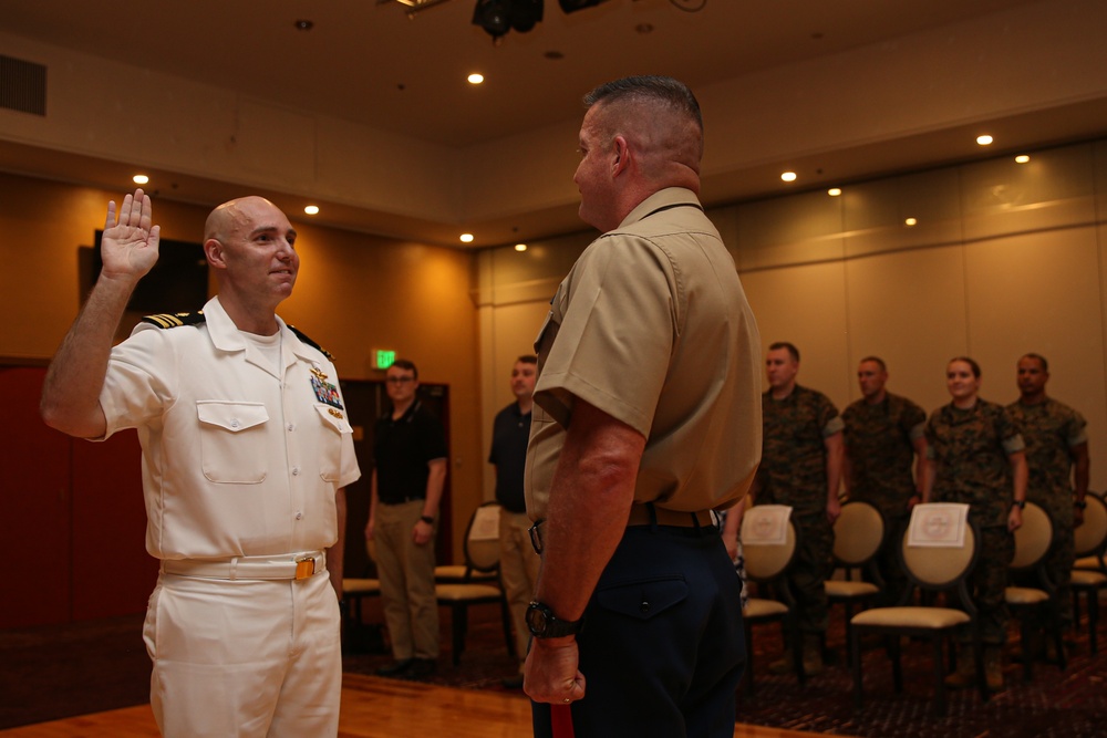 U.S. Navy Cmdr. Nicholas Schaal's promotion ceremony