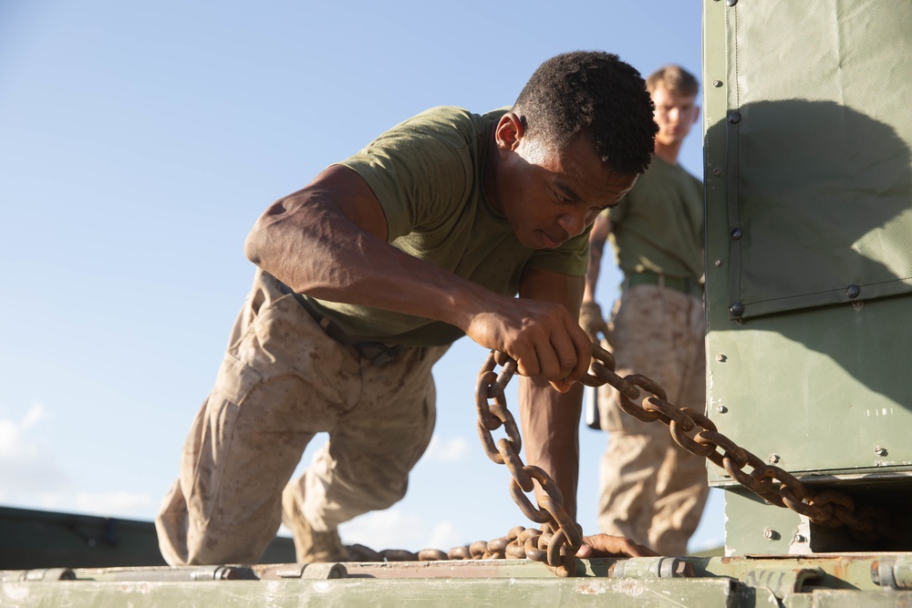 2nd Transportation Battalion and 1st Landing Support Battalion conduct railhead operations