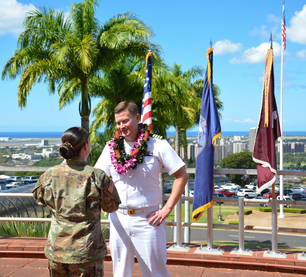 Tripler Army Medical Center promotion ceremony for Navy Capt. Ian Fowler