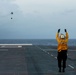 USS America (LHA 6) Conducts Vertical Replenishment Exercise With Helicopter Sea Combat (HSC) Squadron 25