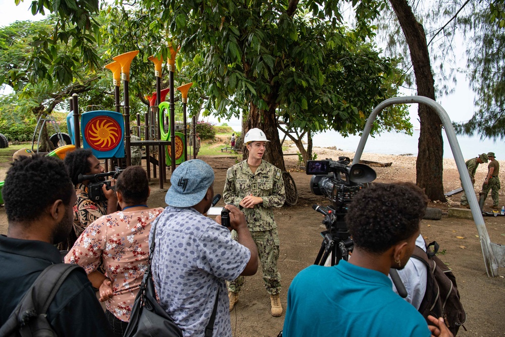 Pacific Partnership 2022 Personnel and Solomon Islands Locals Renovate Rove Children’s Park