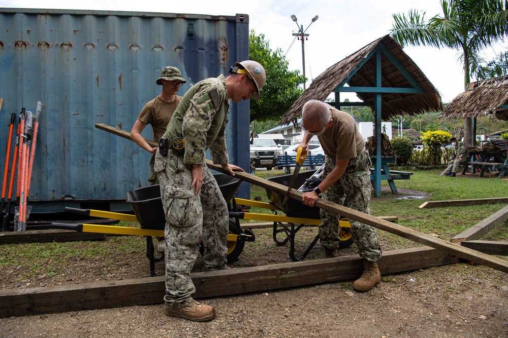 Pacific Partnership 2022 Personnel and Solomon Islanders Renovate Rove Children’s Park