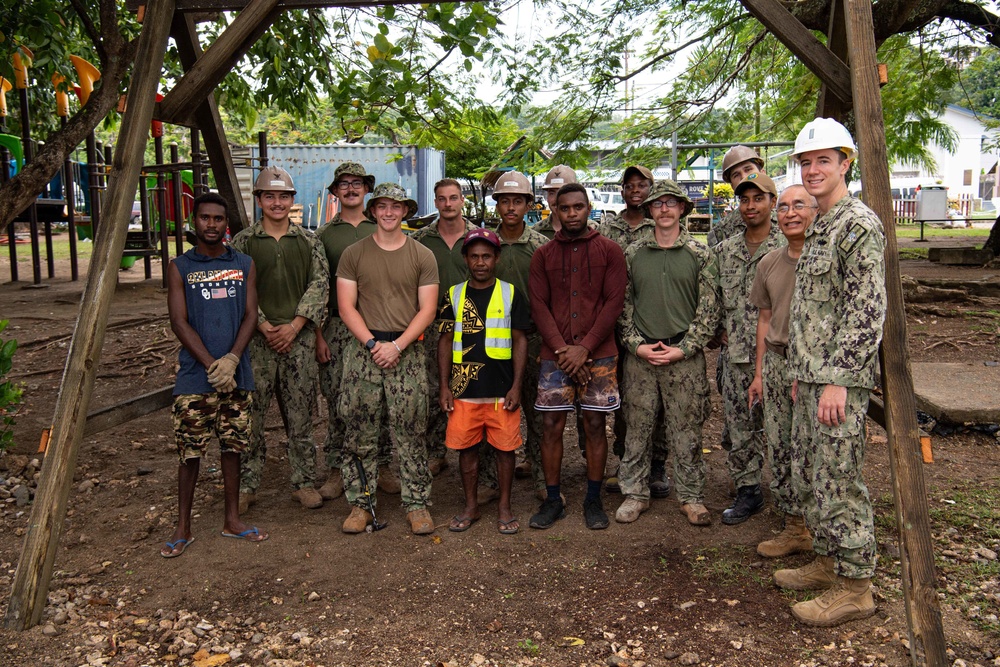 Pacific Partnership 2022 personnel and community members renovate Rove Children’s Park