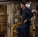 USS Ronald Reagan (CVN 76) Sailors operate freight elevators