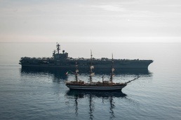USS George H.W. Bush (CVN 77) Sails With ITS Amerigo Vespucci