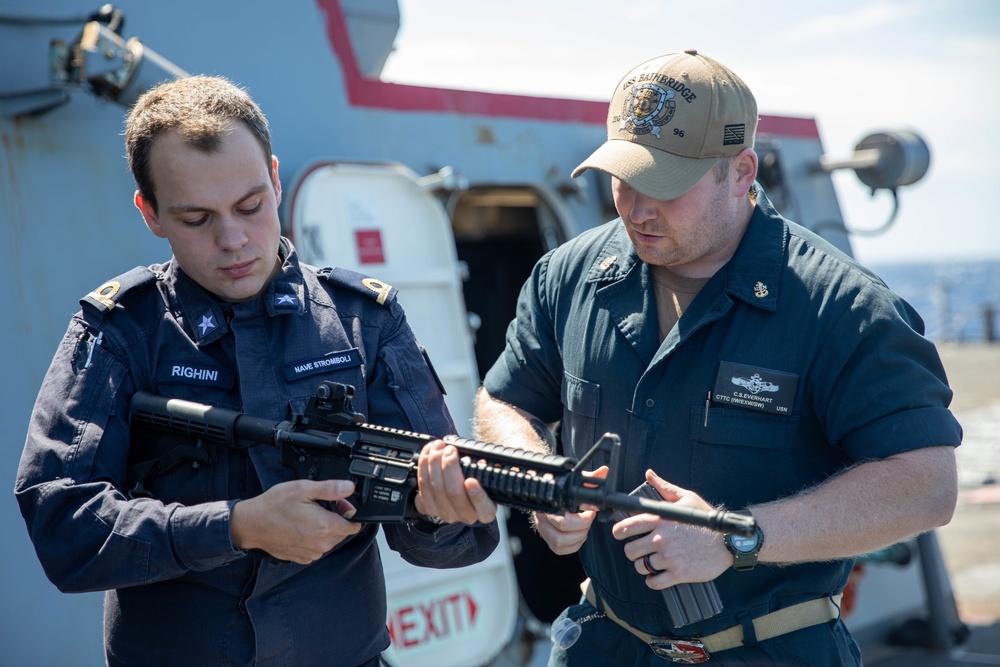 The USS Bainbridge is on a scheduled deployment in the U.S. Naval Forces Europe area of operations, employed by U.S. Sixth Fleet to defend U.S., Allied and Partner interests.