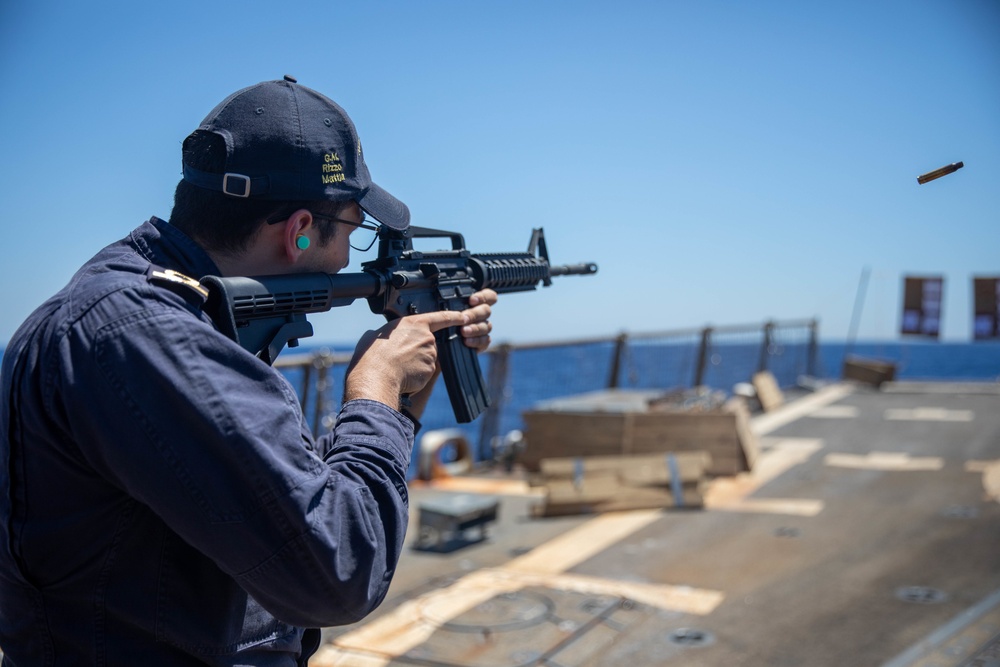 The USS Bainbridge is on a scheduled deployment in the U.S. Naval Forces Europe area of operations, employed by U.S. Sixth Fleet to defend U.S., Allied and Partner interests.