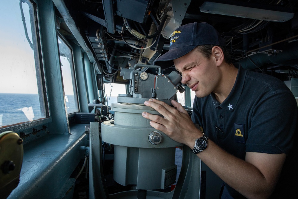 The USS Bainbridge is on a scheduled deployment in the U.S. Naval Forces Europe area of operations, employed by U.S. Sixth Fleet to defend U.S., Allied and Partner interests.