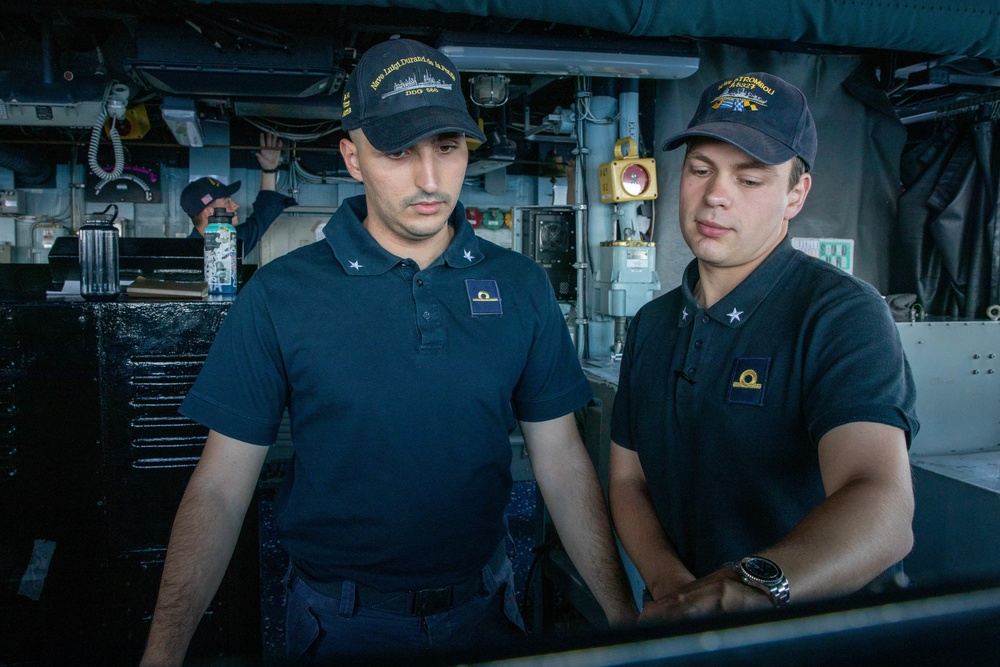 The USS Bainbridge is on a scheduled deployment in the U.S. Naval Forces Europe area of operations, employed by U.S. Sixth Fleet to defend U.S., Allied and Partner interests.