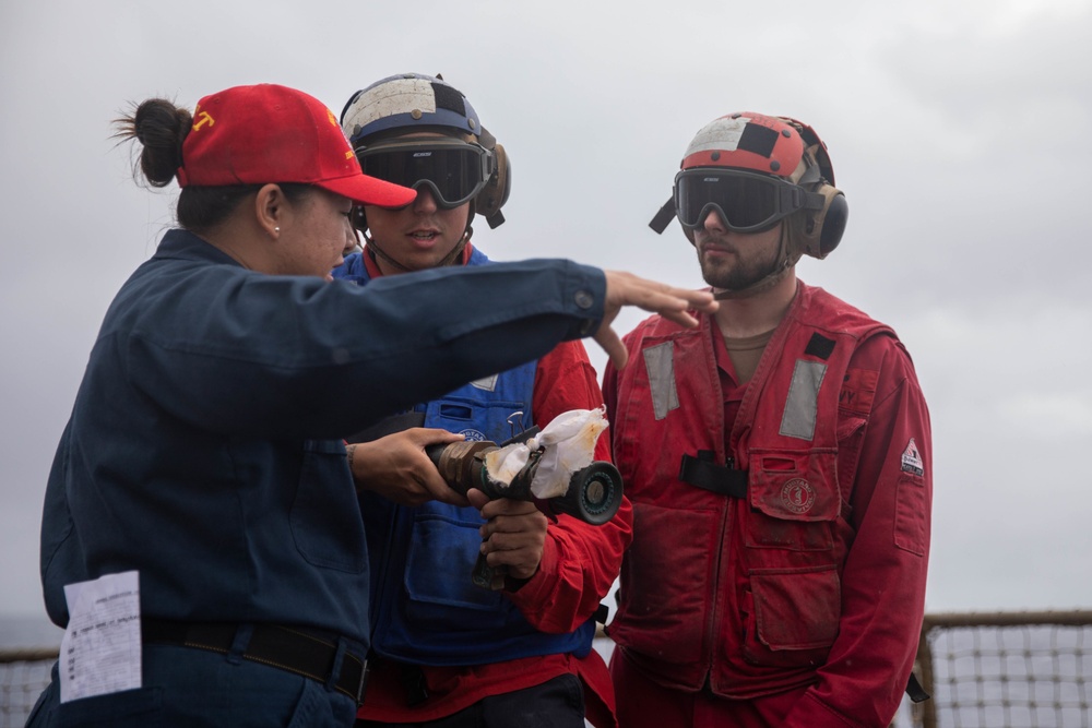 Bainbridge is operating as part of the Harry S. Truman Strike Group in the Atlantic Ocean in support of naval operations to maintain maritime stability and security in order to ensure access, deter aggression and defend U.S., allied and partner interests.