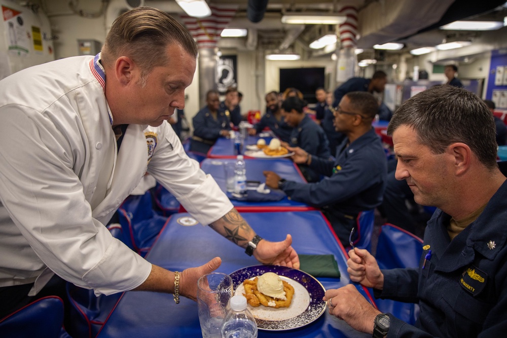 Bainbridge is operating as part of the Harry S. Truman Strike Group in the Atlantic Ocean in support of naval operations to maintain maritime stability and security in order to ensure access, deter aggression and defend U.S., allied and partner interests.