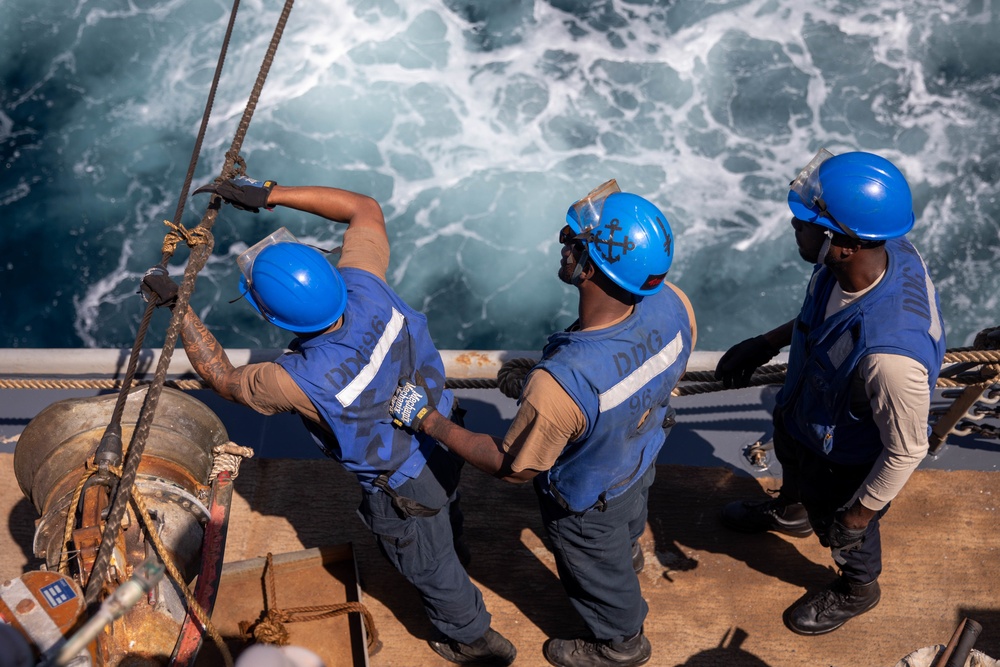 Bainbridge is operating as part of the Harry S. Truman Strike Group in the Atlantic Ocean in support of naval operations to maintain maritime stability and security in order to ensure access, deter aggression and defend U.S., allied and partner interests.