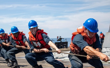 Bainbridge is operating as part of the Harry S. Truman Strike Group in the Atlantic Ocean in support of naval operations to maintain maritime stability and security in order to ensure access, deter aggression and defend U.S., allied and partner interests.