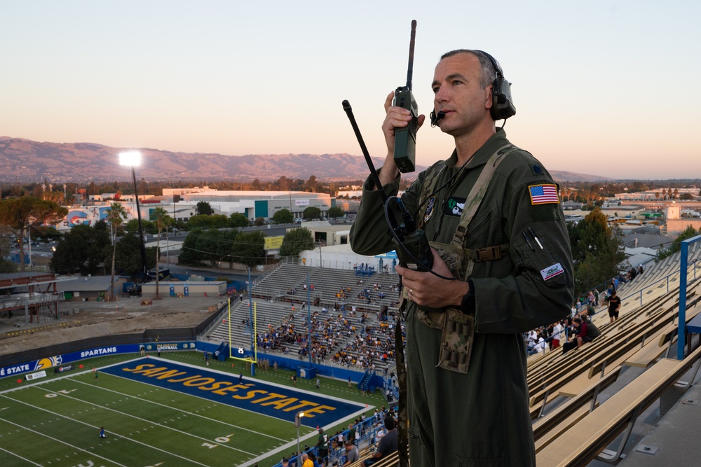 129th Rescue Squadron conducts flyover of San Jose State University football game