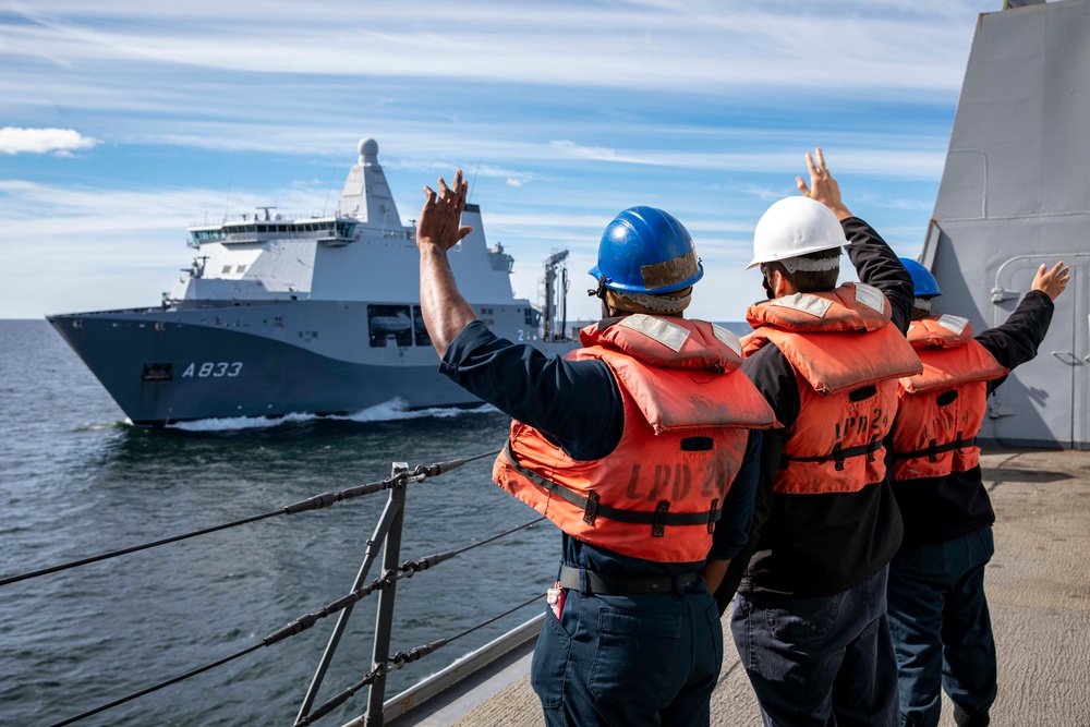 Proof of concept: USS Arlington conducts replenishment-at-sea training with Royal Netherlands Navy