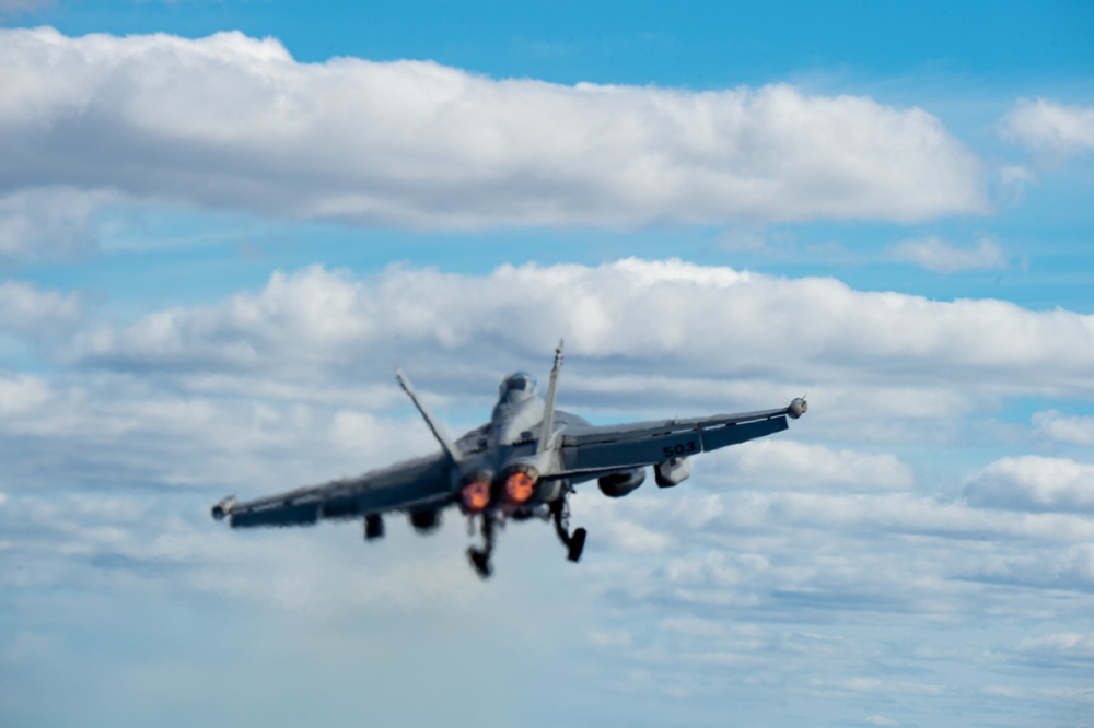 The Harry S. Truman Carrier Strike Group is operating in the Atlantic Ocean in support of naval operations to maintain maritime stability and security in order to ensure access, deter aggression and defend U.S., allied and partner interest.