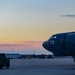 B-52H Stratofortress parked on the flight line during sunrise