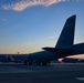 B-52H Stratofortress parked on the flight line during sunrise