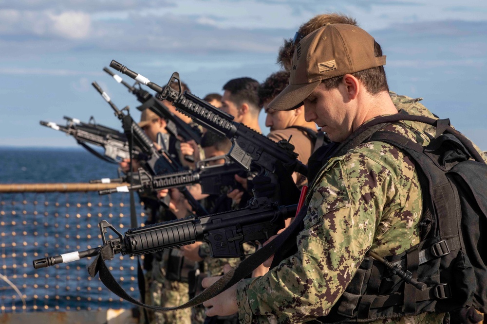 U.S. Navy Sailors practice speed reloading