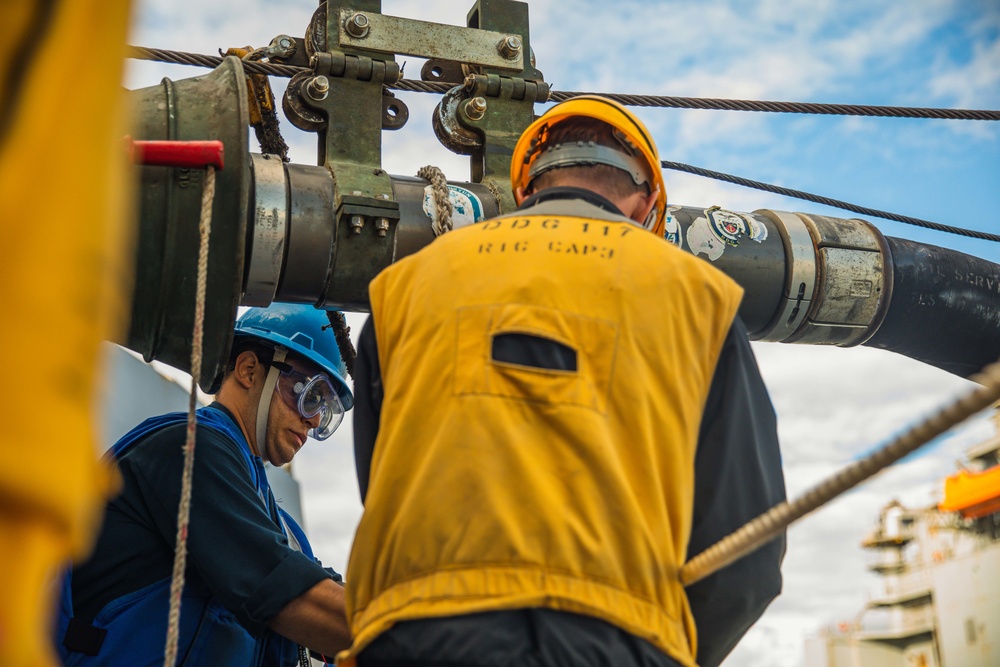 USS Paul Ignatius (DDG 117) Conducts Replenishment-at-Sea with USNS William Mclean (T-AKE 12)