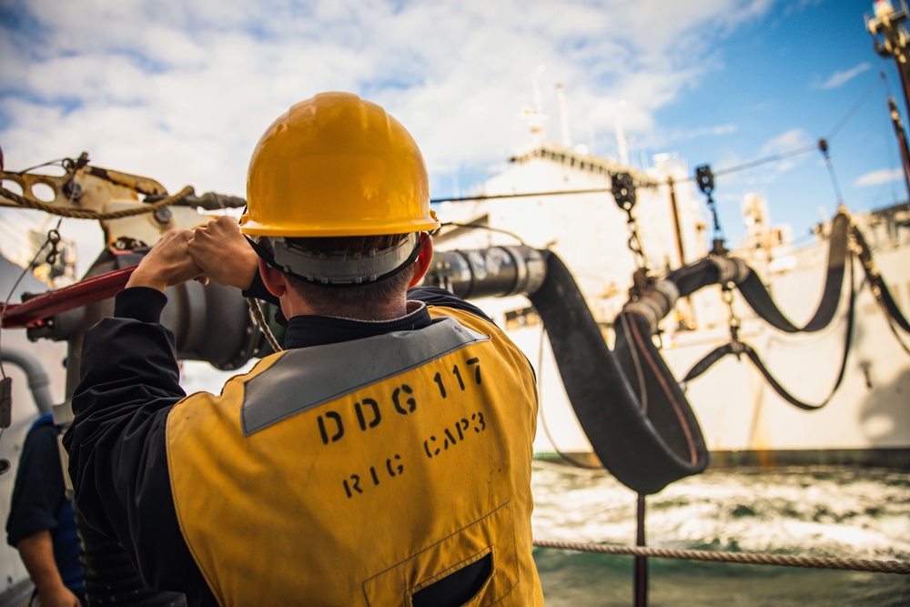 USS Paul Ignatius (DDG 117) Conducts Replenishment-at-Sea with USNS William Mclean (T-AKE 12)