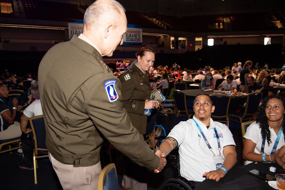 Warrior Games 22: Visit from Vice Chief of Staff of the Army