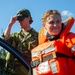 U.S. Marines follow safety demonstrations aboard a Swedish Combat Boat 90