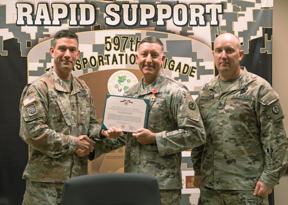 Lt. Col. David Walters receives Legion of Merit Meritorious Service Medal upon retirement