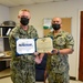 Captain Cory Schemm, commanding officer NAVSUP FLC San Diego, presented an NMSA award to Petty Officer First Class Esteban Lucas.