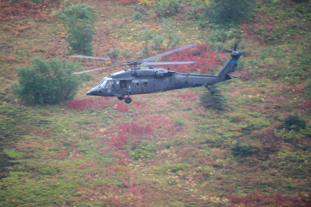 Air Force special warfare Airmen and Army aviators conduct airborne training in Alaska