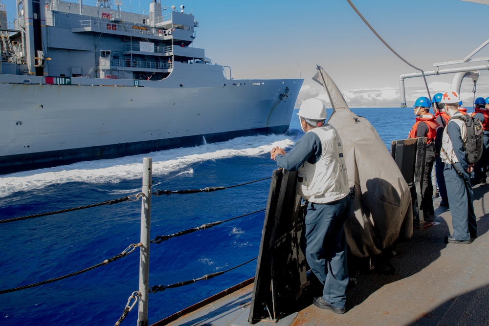 USS San Jacinto conducts replenishment at sea