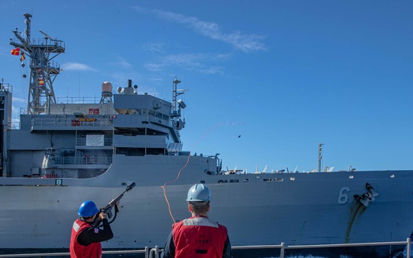 USS San Jacinto conducts replenishment at sea