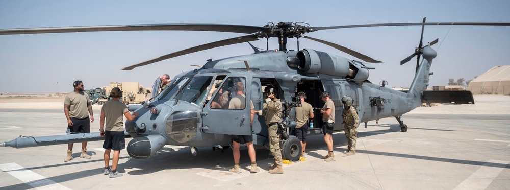 46th Expeditionary Rescue Squadron flies HH-60 Pave Hawk to undisclosed location
