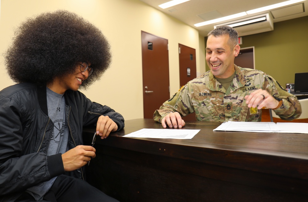 Full circle: Father enlists son at same Japan post where he joined Army