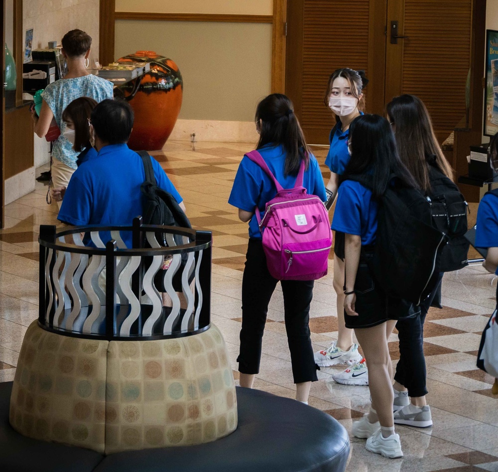 Japanese Students and US members participate in a women’s leadership panel in the US military