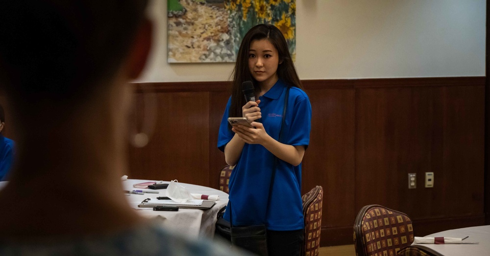 Japanese Students and US members participate in a women’s leadership panel in the US military