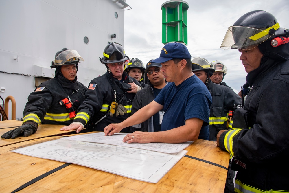 JRM First Responders Train for Shipboard Firefighting