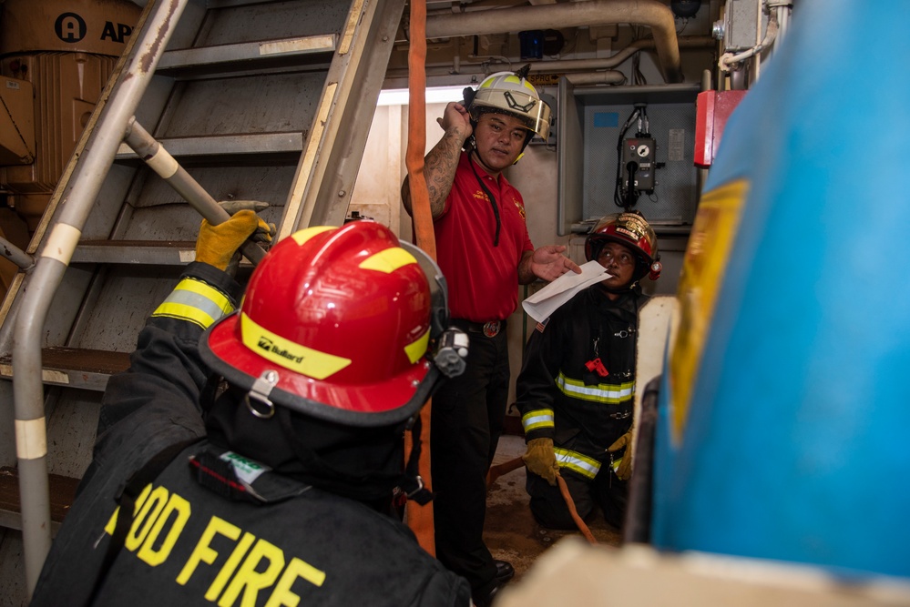 JRM First Responders Train for Shipboard Firefighting