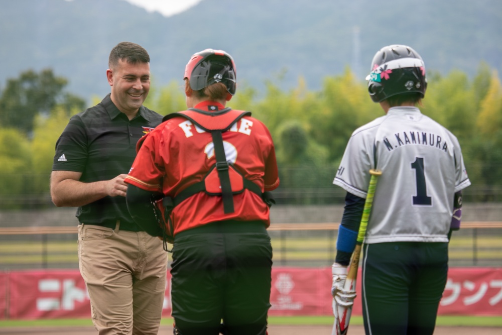 Opening Pitch: MCAS Iwakuni Commanding Officer and Mayor of Iwakuni Team Up