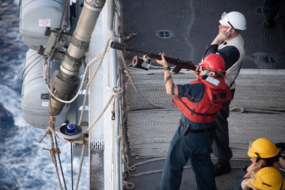 Sailors Assigned to USS America (LHA 6) Conduct Fueling-at-Sea