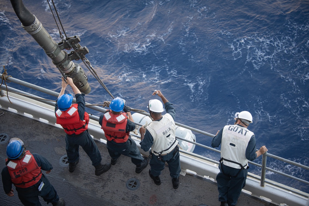 Sailors Assigned to USS America (LHA 6) Conduct Fueling-at-Sea