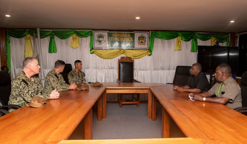 Pacific Partnership 2022 leadership visits with local leaders of Honiara