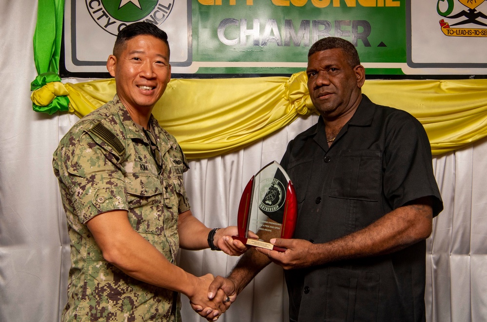Pacific Partnership 2022 leadership visits with local leaders of Honiara