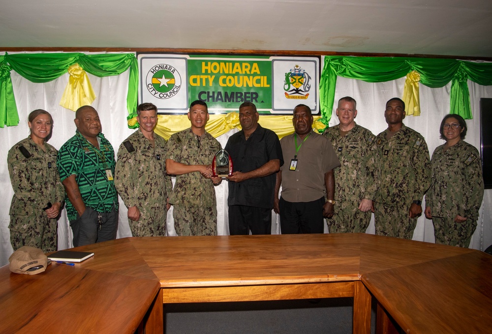 Pacific Partnership 2022 leadership visits with local leaders of Honiara
