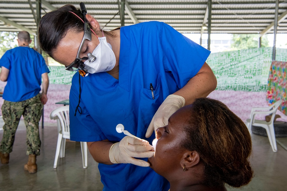 Pacific Partnership 2022 dental professionals conduct dental services at Maranatha Hall