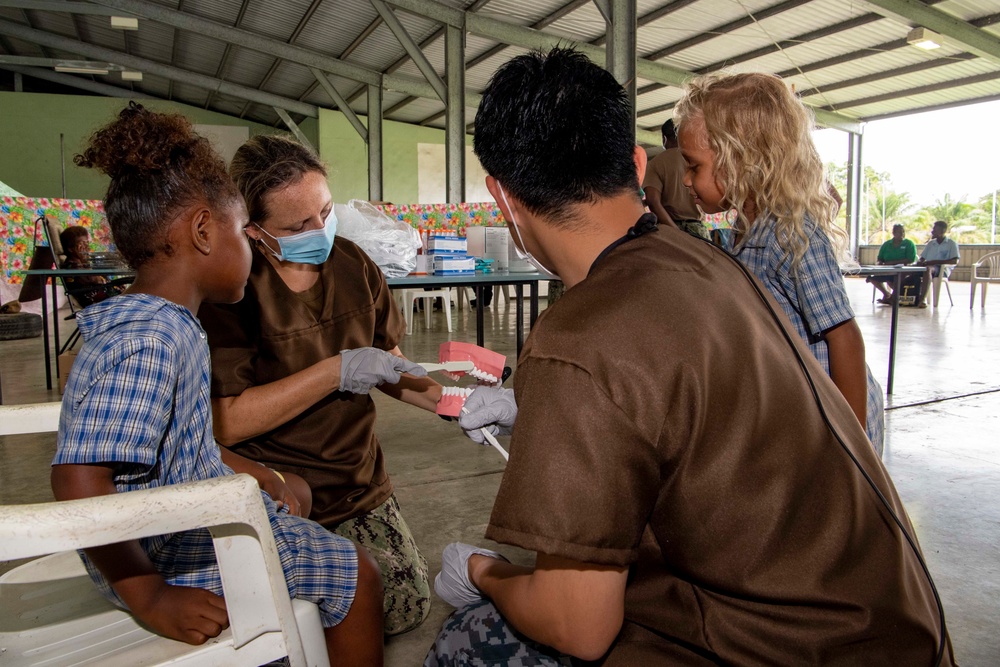 Pacific Partnership 2022 dental professionals conduct dental services at Maranatha Hall